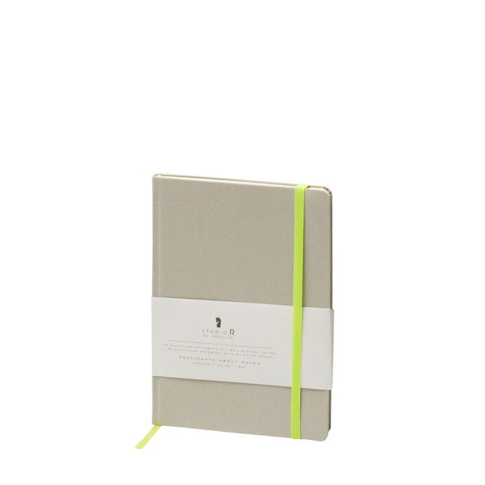 Notizbuch "Neon" | A5 | Soft Cover - Stoffbezug | Mit Gummizug | stone