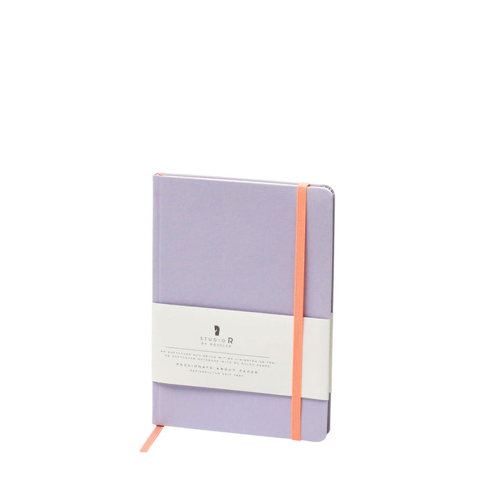 Notizbuch „Neon“ | A5 | Soft Cover - Stoffbezug | Mit Gummizug | violet