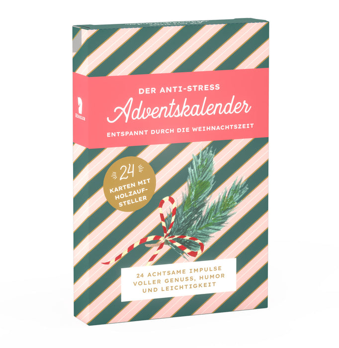 Achtsamkeits Adventskalender mit 24 Karten | 4 Kategorien á 6 Impulse | Inkl. Holzaufsteller