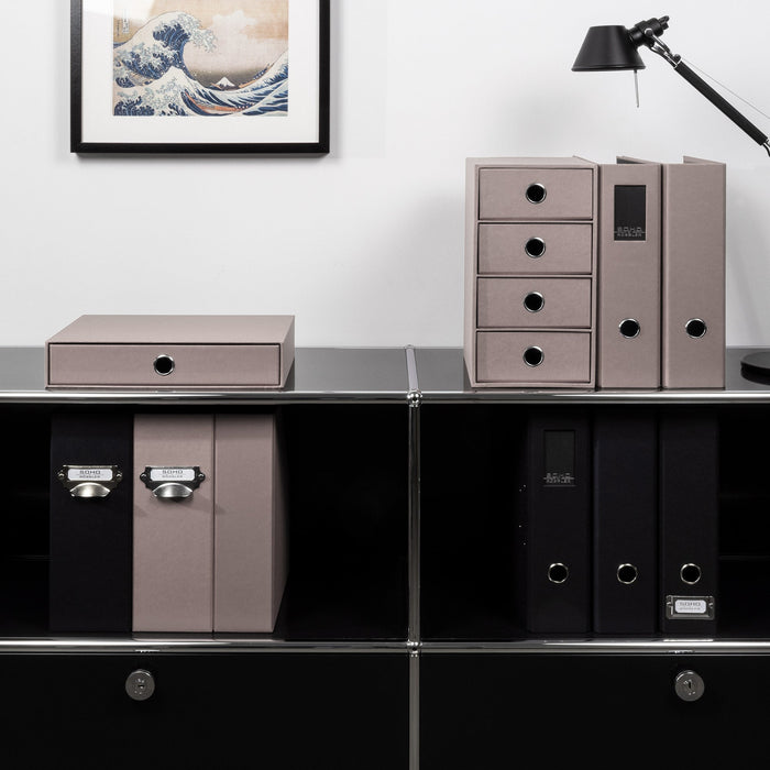 1er Schubladenbox für A4, Taupe