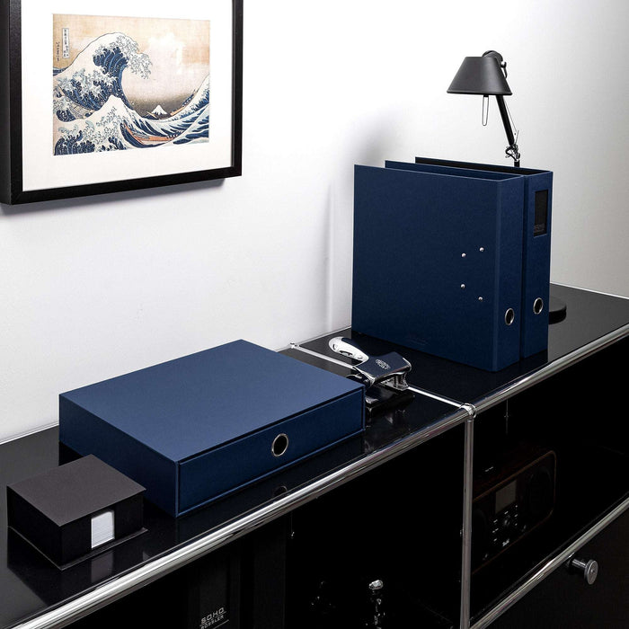 1er Schubladenbox für A4, Navy-Blau