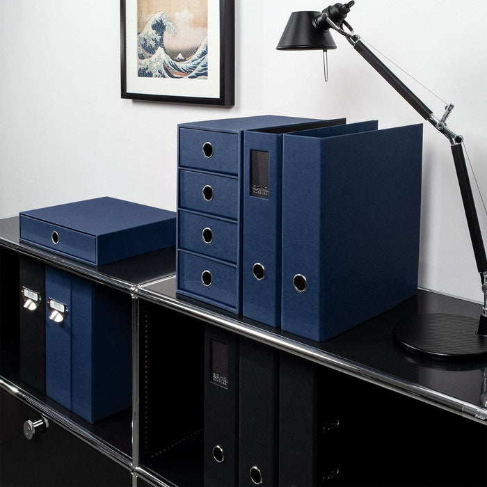 1er Schubladenbox für A4, Navy-Blau