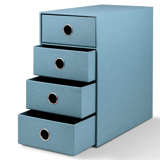 4er Schubladenbox für A5, Denim-Blau