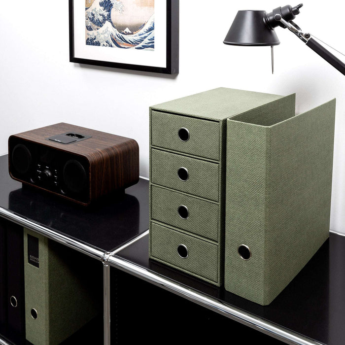 4er Schubladenbox für A5, Salbei-Grün