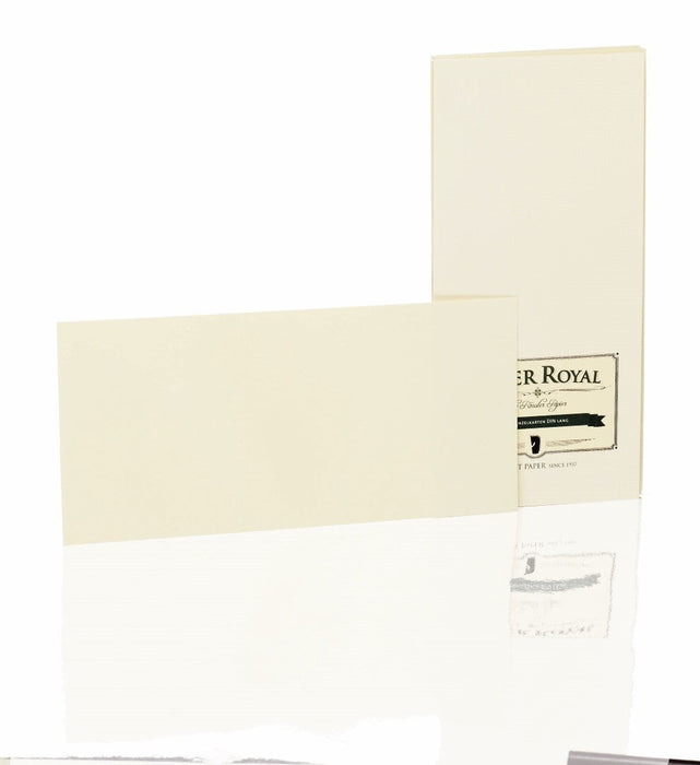 Karte DIN lang, geripptes Papier, Creme