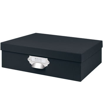 Aufbewahrungsbox mit Griff für A4, Schwarz