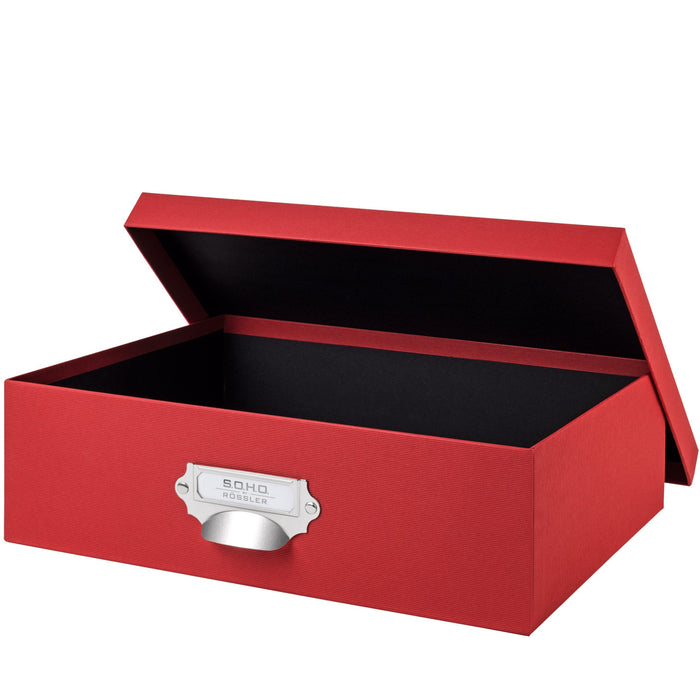 Aufbewahrungsbox mit Griff für A4, Rot