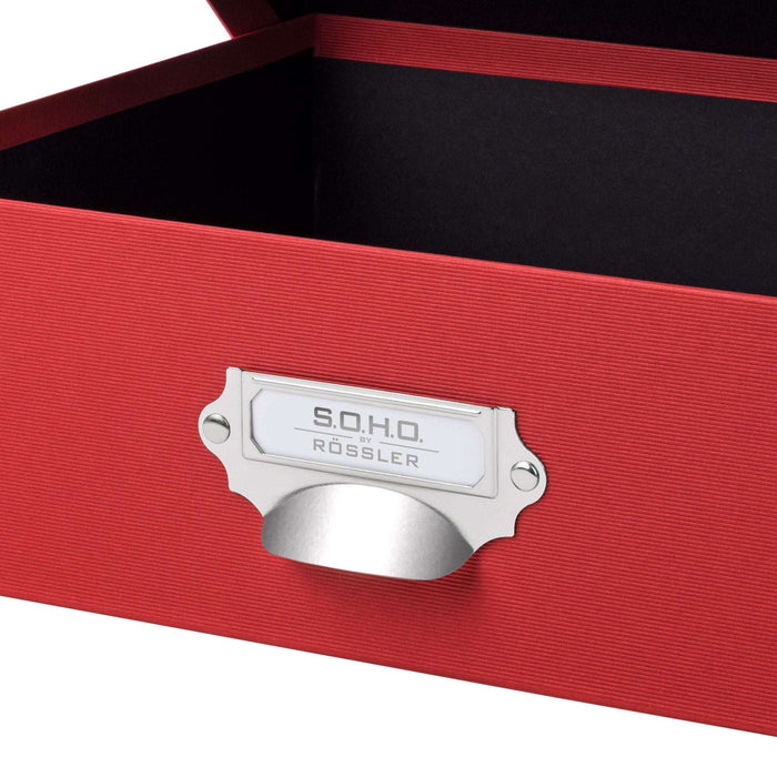 Aufbewahrungsbox mit Griff für A4, Rot