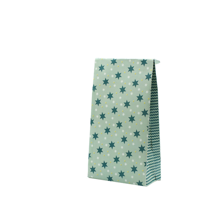 Weihnachtliche Geschenktüten "Sterne" | 6er Pack | Goldene Heißfolienprägung