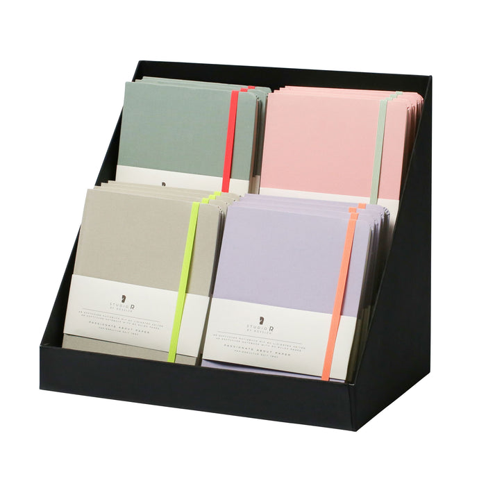 Notizbuch "Neon" | A5 | Soft Cover - Stoffbezug | Mit Gummizug | stone