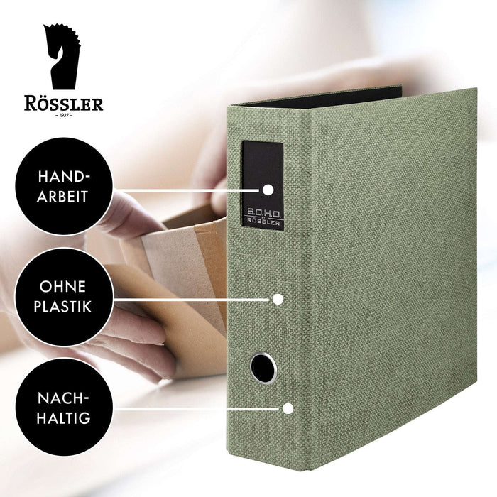 Ordner mit Rückenschild für A4, Salbei-Grün