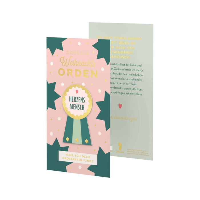 Ho-Ho-Ho, Geschenkkarte, Weihnachtsorden - 90x160mm, mit Gimmick