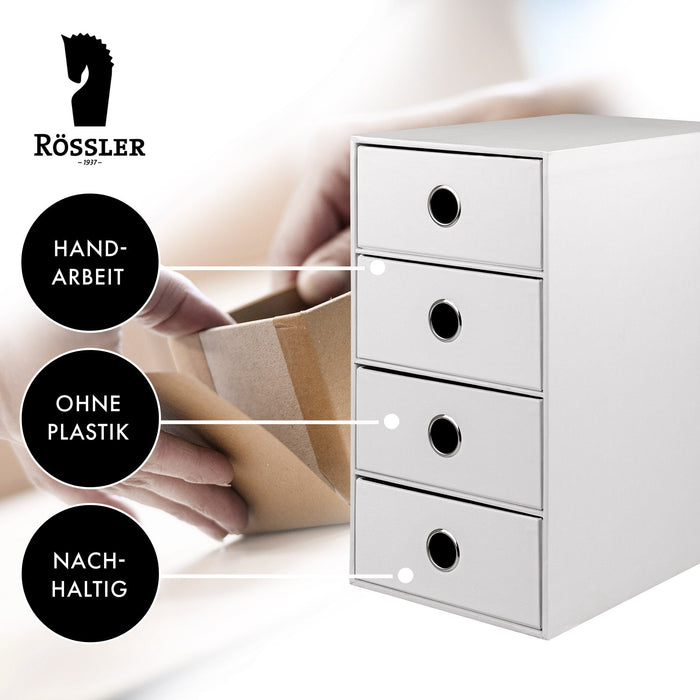 4er Schubladenbox für A5, Weiß