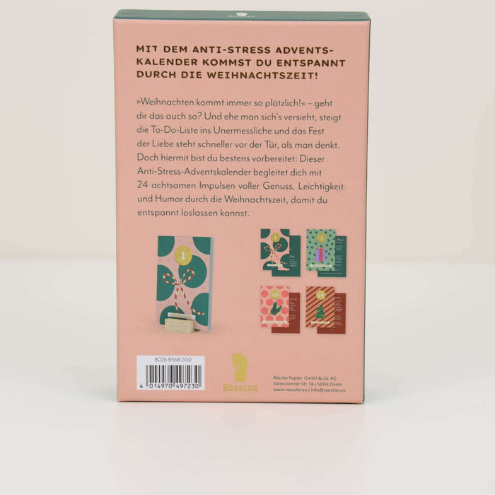 Achtsamkeits Adventskalender mit 24 Karten | 4 Kategorien á 6 Impulse | Inkl. Holzaufsteller