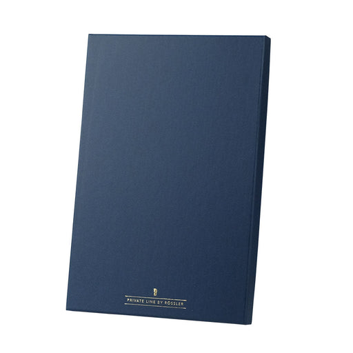 Briefpapierbox personalisiert, Creme Inhalt, Blau