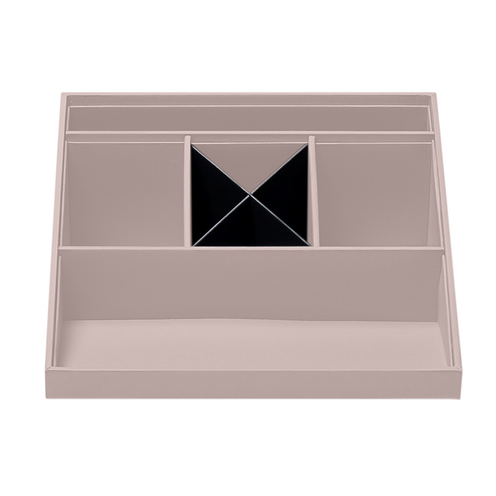 aufbewahrung briefumschläge büro Rössler SOHO Schreibtisch Organizer, Multifunktionales Schreibtisch Zubehör mit 6 Fächern, Ideal als Büro Organizer, Stiftehalter oder Ordnungssystem, Platzsparend & handverleimt, Farbe: Powder — Rössler Papier