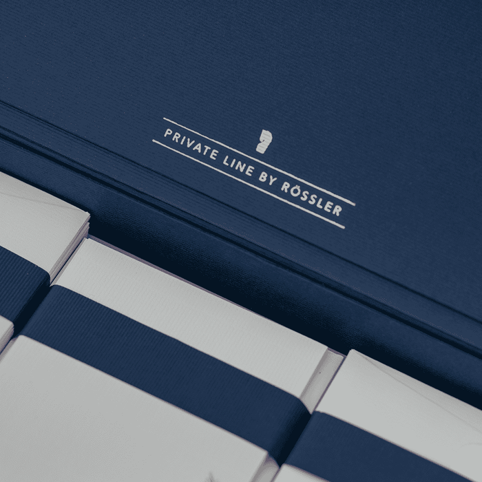 Personalisierbare Briefpapier Kassette | Edles Papier in Weiß | 60 Stück | taupe