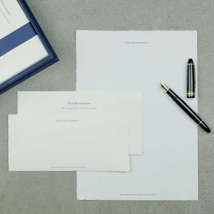 Briefpapierkassette personalisiert, Bütten, Taupe