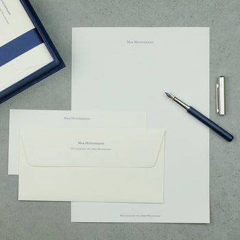 Briefpapierbox personalisiert, Creme Inhalt, Taupe
