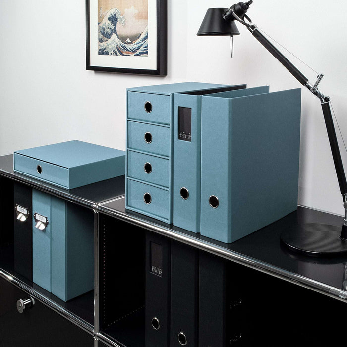 1er Schubladenbox für A4, Denim-Blau