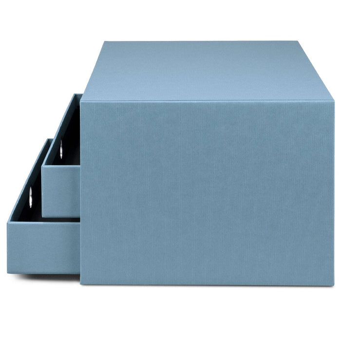 3er Schubladenbox für A4, Denim-Blau