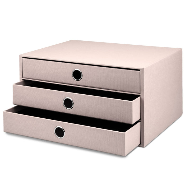 3er Schubladenbox für A4, Powder-Rosa