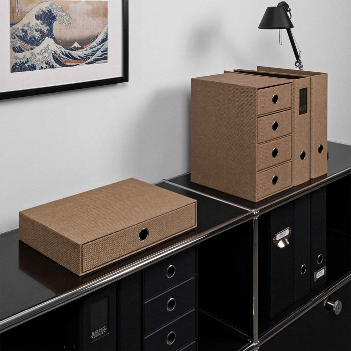 Schubladenbox für A4, Haselnuss/Braun — Rössler Papier