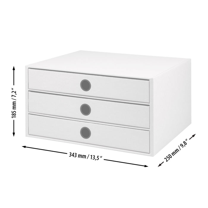 3er Schubladenbox für A4, Kraft