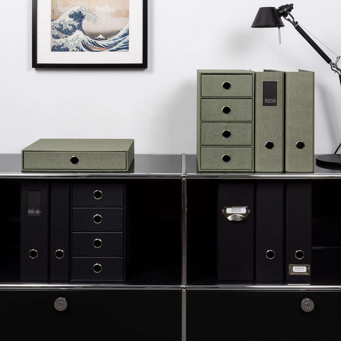 1er Schubladenbox für A4, Salbei-Grün