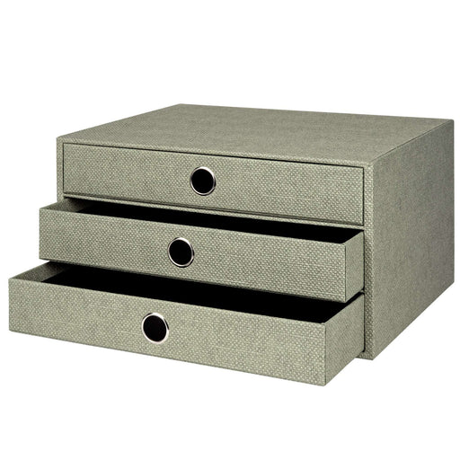 3er Schubladenbox für A4, Salbei-Grün