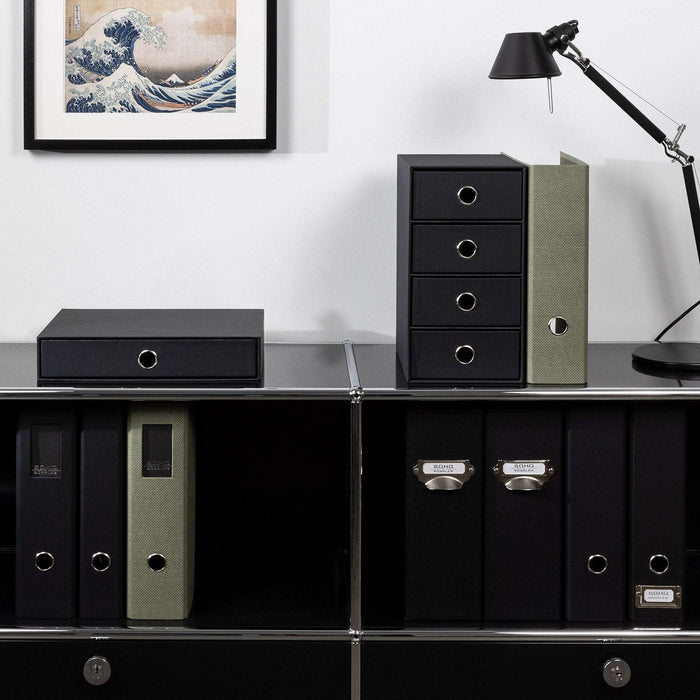 1er Schubladenbox für A4, schwarz