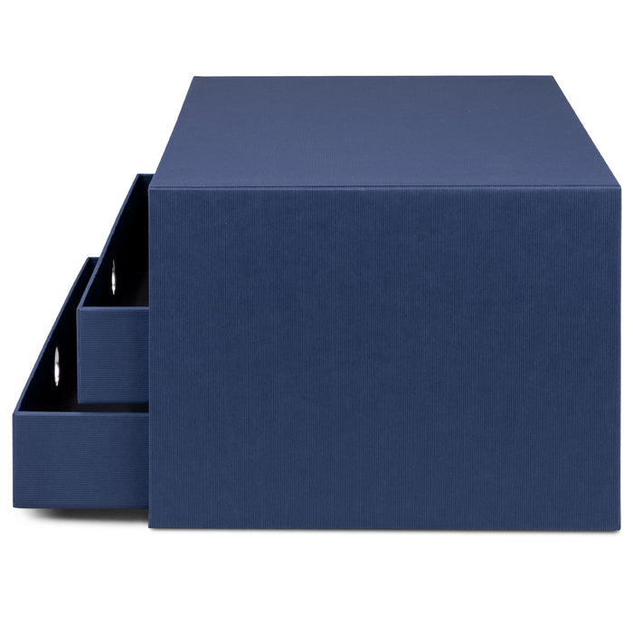 3er Schubladenbox für A4, Navy-Blau