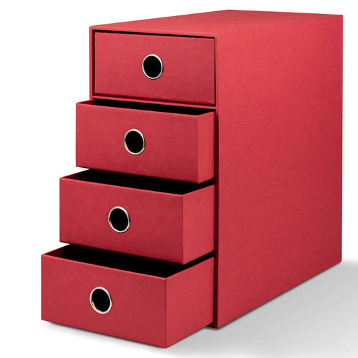 4er Schubladenbox für A5, Rot