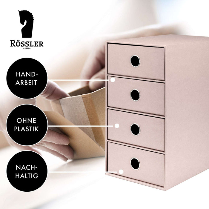 4er Schubladenbox für A5, Powder-Rosa