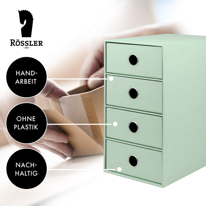 4er Schubladenbox für A5, Mint