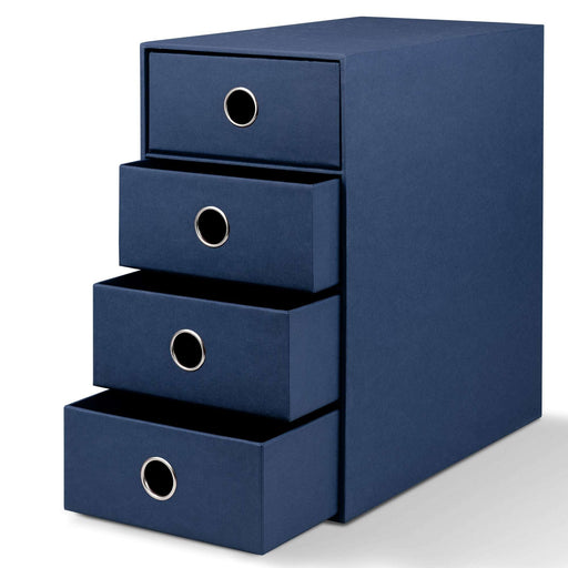4er Schubladenbox für A5, Navy-Blau