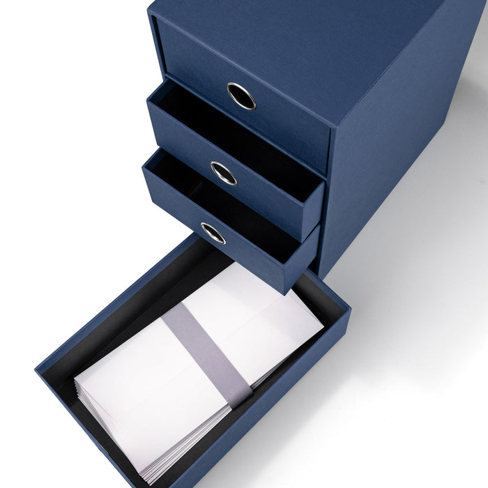 4er Schubladenbox für A5, Navy-Blau