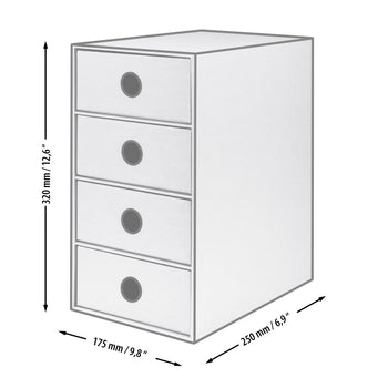 4er Schubladenbox für A5, Mint