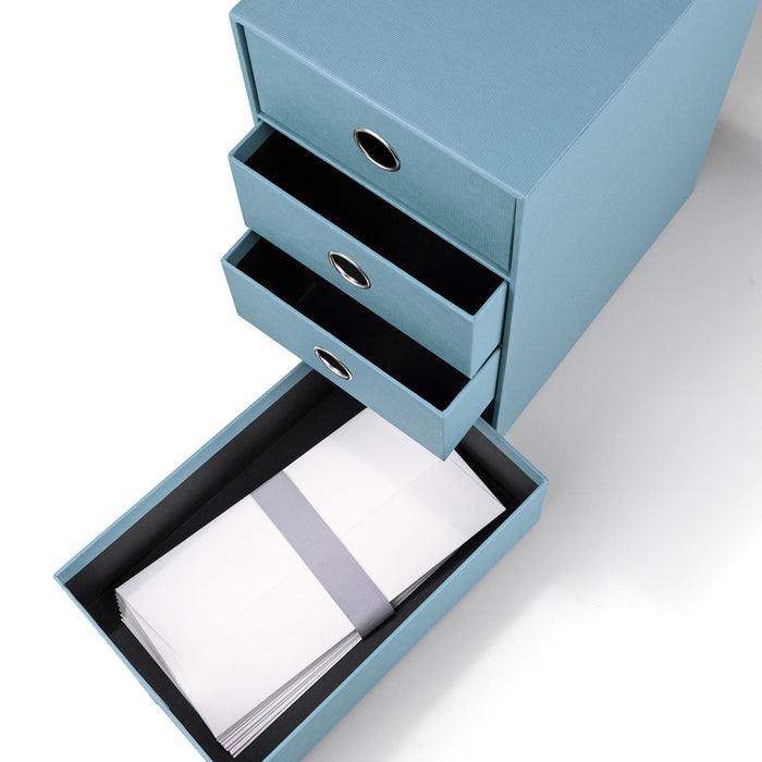4er Schubladenbox für A5, Denim-Blau