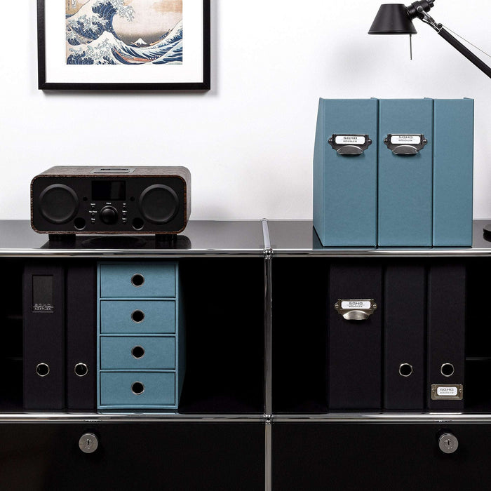 4er Schubladenbox für A5, Denim-Blau