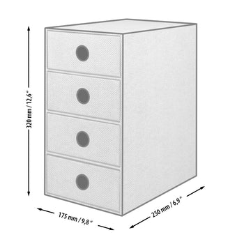 4er Schubladenbox für A5, Salbei-Grün