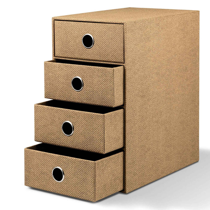 4er Schubladenbox für A5, Haselnuss-Braun