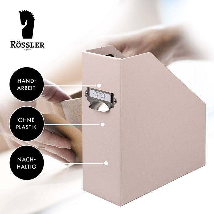 Stehsammler mit Griff für A4, Powder-Rosa