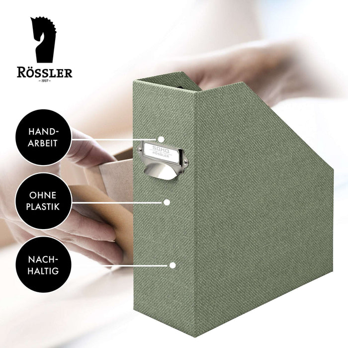 Stehsammler mit Griff für A4, Salbei-Grün