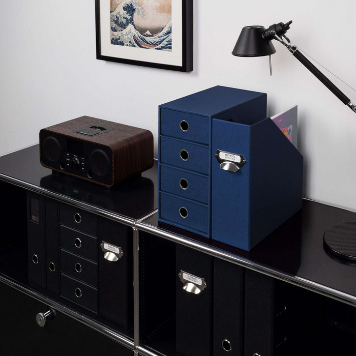 Stehsammler mit Griff für A4, Navy-Blau