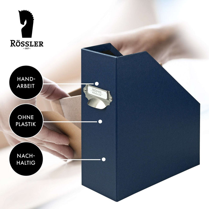 Stehsammler mit Griff für A4, Navy-Blau