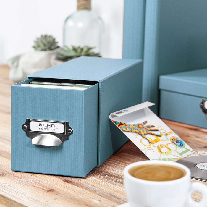 1er Schubladenbox für CDs, Denim-Blau