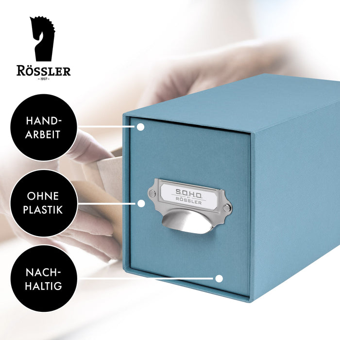 1er Schubladenbox für CDs, Denim-Blau