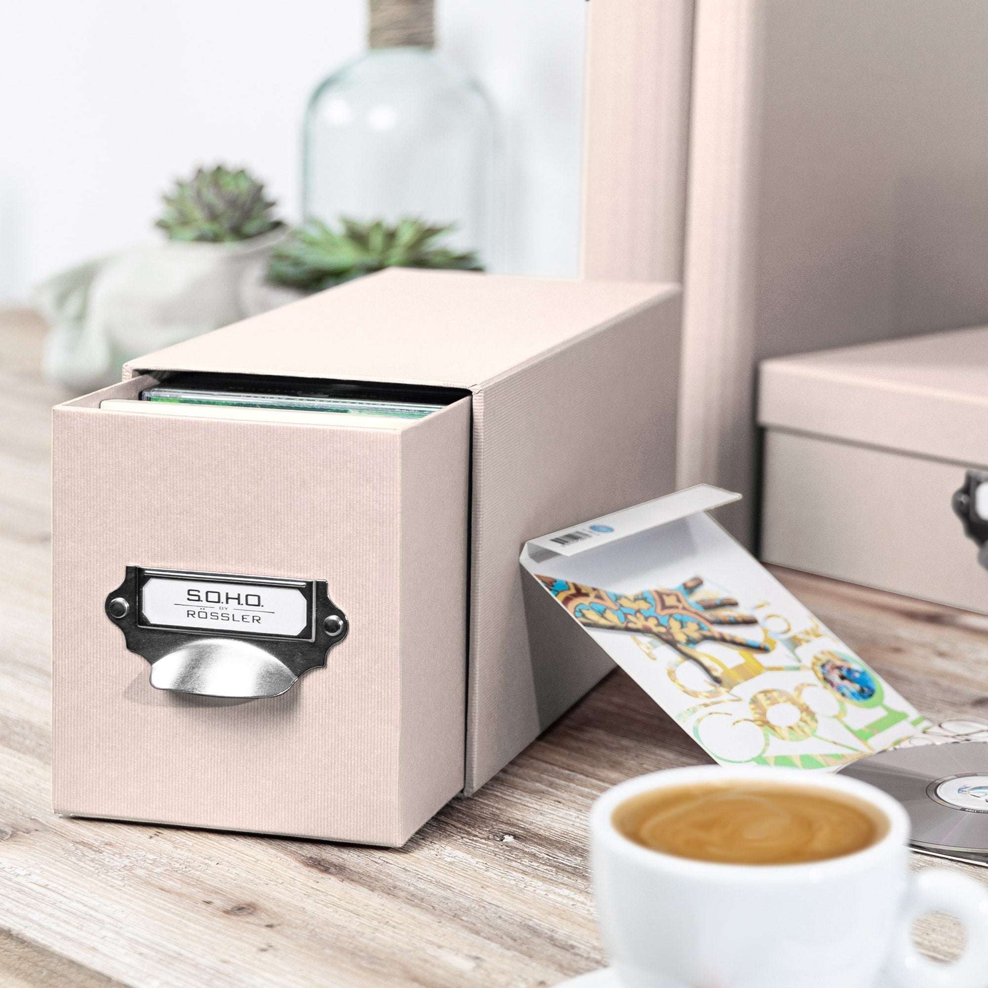 1er Schubladenbox für CDs, Powder/Rosa — Rössler Papier