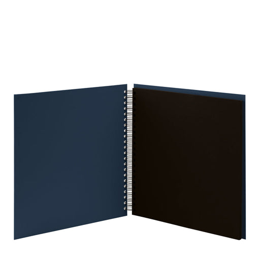 Fotoalbum XL mit Spiralbindung, schwarze Seiten, Navy-Blau